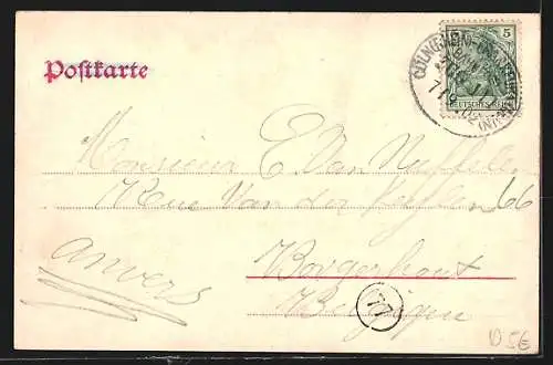 AK Cochem, Totalansicht mit Burg