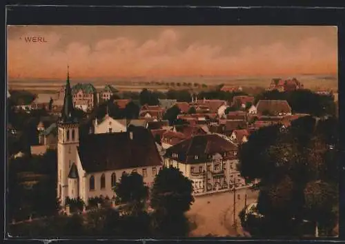 AK Werl i. W., Totale mit Kirche