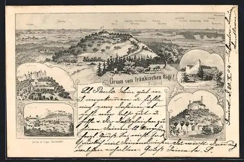 AK Ellwangen, Panorama, Fränk. Rigi, Baldern, Thannenburg