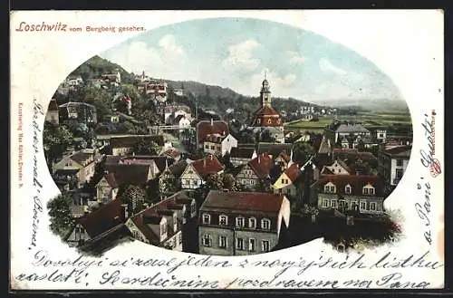 AK Dresden-Loschwitz, Blick vom Burgberg aus