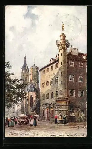 Künstler-AK Charles F. Flower: Stuttgart, Die alte Kanzlei