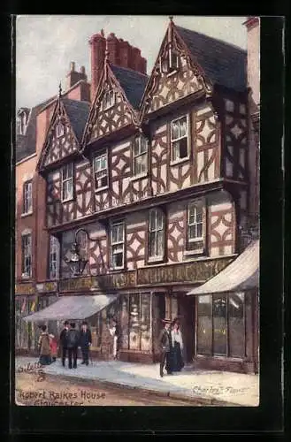 Künstler-AK Charles F. Flower: Gloucester, Robert Raikes` House