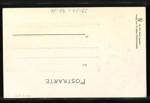 Passepartout-Lithographie Bodenseedampfer Koenig Wilhelm auf See