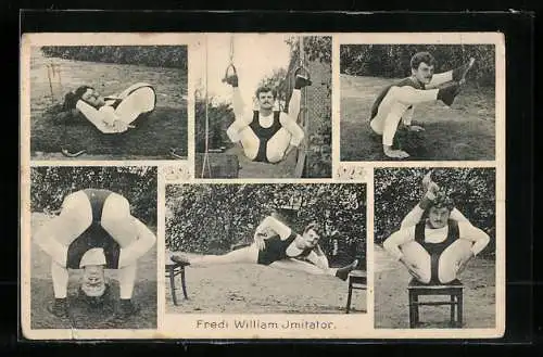 AK Akrobat Fredi William Imitator in verschied. Positionen
