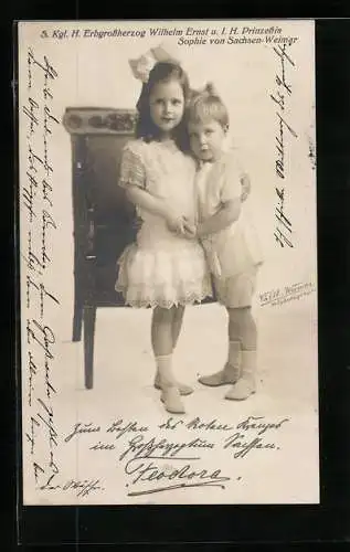 AK Erbgrossherzog Wilhelm Ernst von Sachsen-Weimar-Eisenach und Prinzessin Sophie
