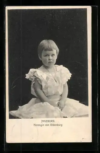 AK Ingeborg, Herzogin von Oldenburg als süsses kleines Mädchen