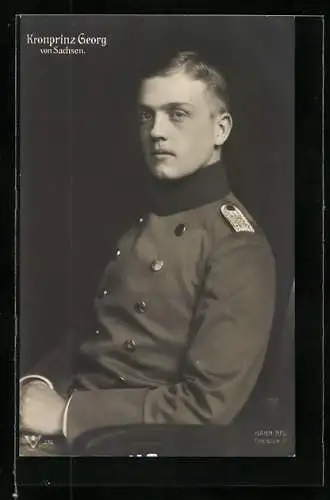 Foto-AK Walter Hahn, Nachfolger, Portrait von Kronprinz Georg von Sachsen
