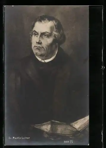 AK Martin Luther mit Buch, Portrait