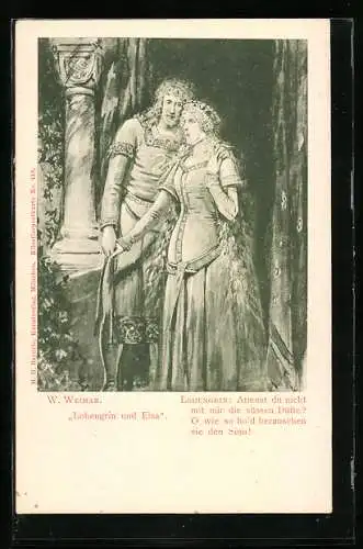 AK Lohengrün und Elsa, Szene aus Parsival