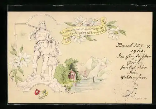 Lithographie Erzählen wird man von dem Schützen Tell...