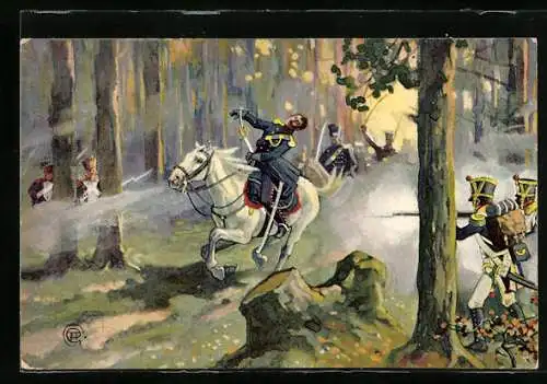 AK Theodor Körners Heldentod bei Gadebusch