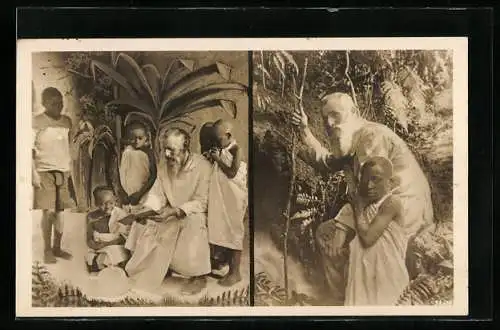 AK Ostafrika, St. Raphael`s Mission Uwemba, P. Josef beim Unterrichten, St. Raphaelsquelle
