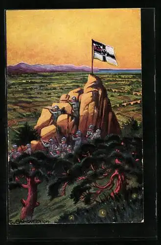 AK Tsingtau, Soldaten auf Beobachtungsposten vor Tsingtau