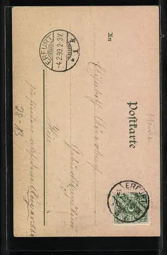 Lithographie Dornröschen, Motiv aus dem Märchen