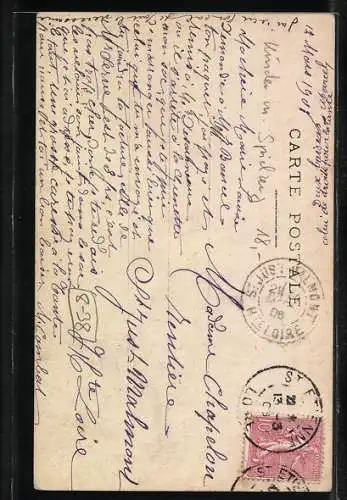 AK Knabe als Maler mit Puppe als Modell