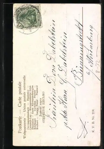 AK Schelmisch lachen Deine Augen, siehst so sonderbar mich an..., Mann mit Dienstmädchen