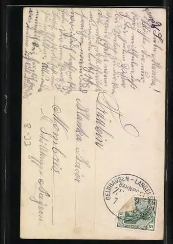 AK Frauenportrait in geklöppelter Spitze