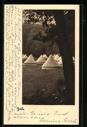 AK Zelte auf einem Campingplatz, Reichstreffen der Sturmschar des Katholischen Jungmännerverbandes Koblenz 1932