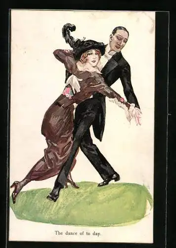 Künstler-AK The dance of to day, elegantes Tanzpaar