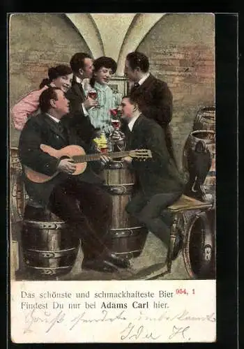 AK Adams Carl, Damen und Herren musizieren bei Bier