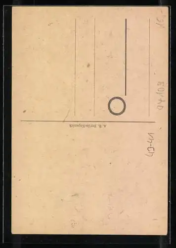 AK Leipziger Messe 1948, Wappen und Lorbeerkranz