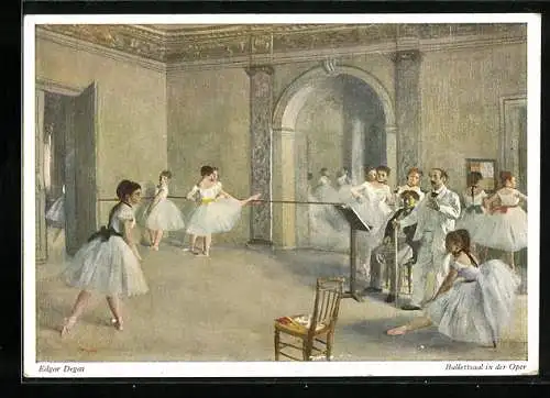 Künstler-AK Ballettsaal in der Oper