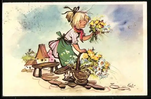 Künstler-AK Eduscho Kaffee, der feine Kaffee aus Bremen, Blumenfee