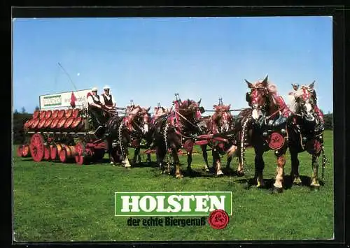 AK Holsten - der echte Biergenuss, Pferdekutsche, Holsten-Brauerei, Hamburg, Kiel, Neumünster