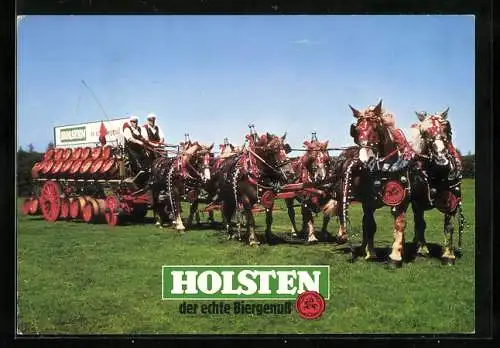 AK Holsten - der echte Biergenuss, Pferdekutsche, Holsten-Brauerei, Hamburg, Kiel, Neumünster
