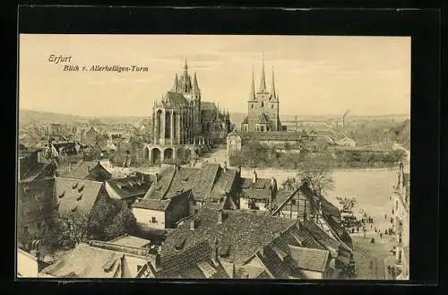 AK Erfurt, Blick vom Allerheiligen-Turm
