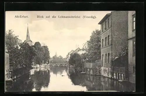 AK Erfurt, Blick auf die Lohmannsbrücke