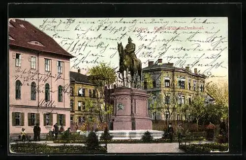 AK Erfurt, Blick auf Kaiser Wilhelm Denkmal