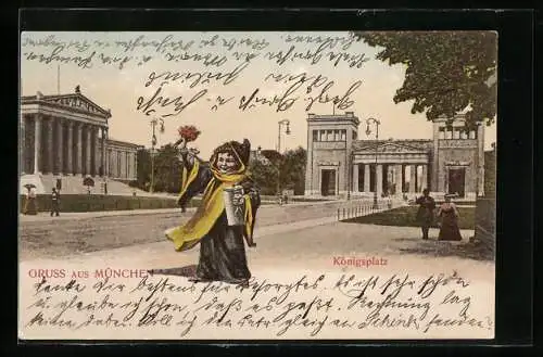 AK München, Königsplatz mit Münchner Kindl