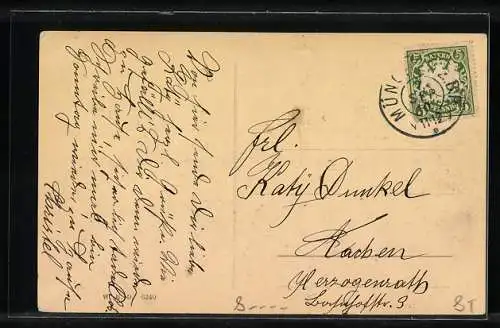 AK München, Blick zum Isarquai