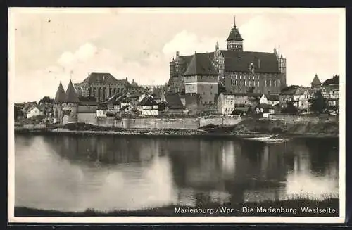 AK Marienburg, Ortsansicht von der Westseite