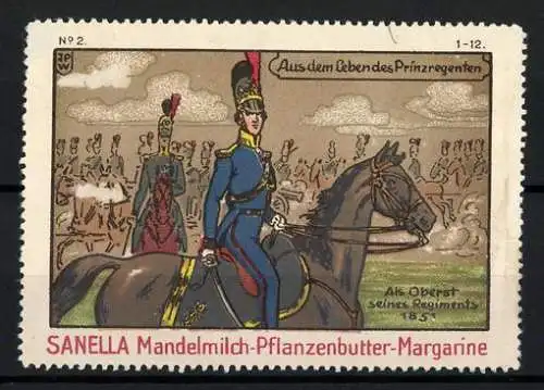 Künstler-Reklamemarke Johann Peter Werth, Serie: Aus dem Leben des Prinzregenten, Bild 2, Prinz als Oberst