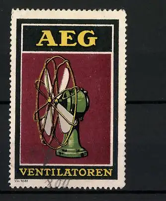Reklamemarke AEG Ventilatoren, Ansicht eines Tischventilators