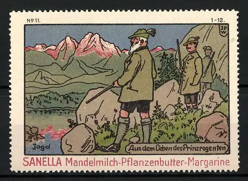 Künstler-Reklamemarke Johann Peter Werth, Serie: Aus dem Leben des Prinzregenten, Bild 11, Luitpold bei der Jagd