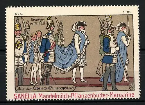 Künstler-Reklamemarke Johann Peter Werth, Serie: Aus dem Leben des Prinzregenten, Bild 5, Georgi-Ritterfest