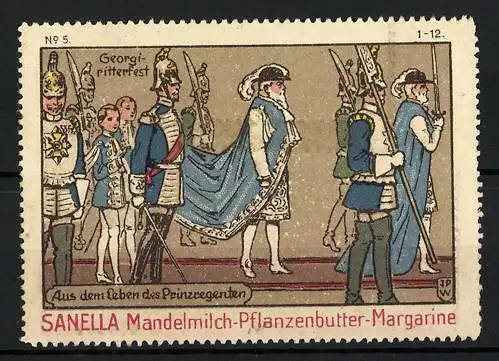 Künstler-Reklamemarke Johann Peter Werth, Serie: Aus dem Leben des Prinzregenten, Bild 5, Georgi-Ritterfest