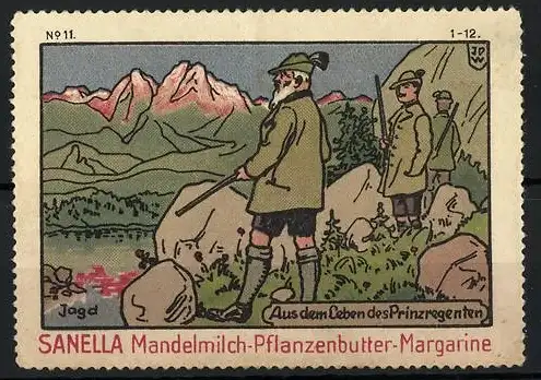 Künstler-Reklamemarke Johann Peter Werth, Serie: Aus dem Leben des Prinzregenten, Bild 11, Luitpold auf der Jagd