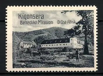 Reklamemarke Deutsch-Ost-Afrika, Benediktiner Mission, Häuser in Kigonsera