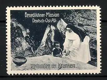 Reklamemarke Deutsch-Ost-Afrika, Benediktiner Mission, Verbinden der Kranken