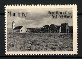 Reklamemarke Deutsch-Ost-Afrika, Benediktiner Mission, Kirche in Madibira