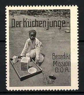 Reklamemarke Deutsch-Ost-Afrika, Benediktiner Mission, der Küchenjunge