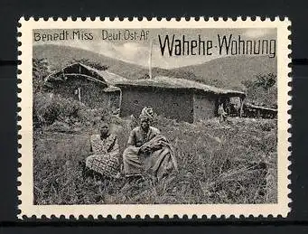 Reklamemarke Deutsch-Ost-Afrika, Benediktiner Mission, Wahehe-Wohnung