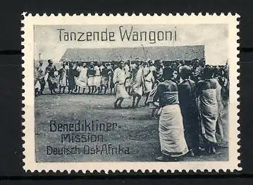 Reklamemarke Deutsch-Ost-Afrika, Benediktiner Mission, tanzende Wangoni