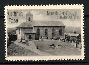 Reklamemarke Deutsch-Ost-Afrika, Benediktiner Mission, Kirche in Tasa