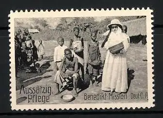 Reklamemarke Deutsch-Ost-Afrika, Benediktiner Mission, Aussätzigenpflege