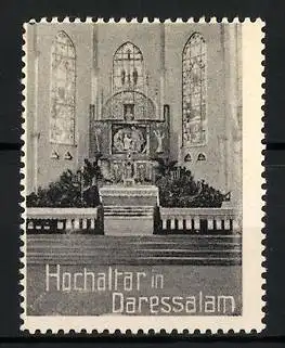 Reklamemarke Deutsch-Ost-Afrika, Benediktiner Mission, Hochaltar in Daressalam